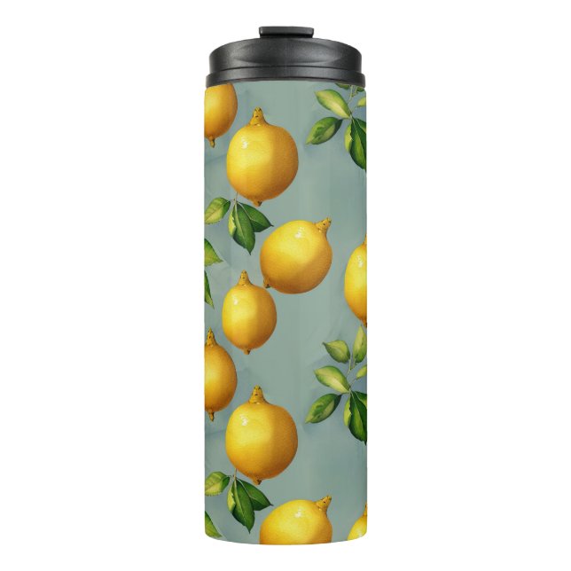 Termo Papel pintado con patrón de limones de estilo vint (Anverso)