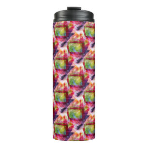 Termo Papel pintado verde, rojo abstracto