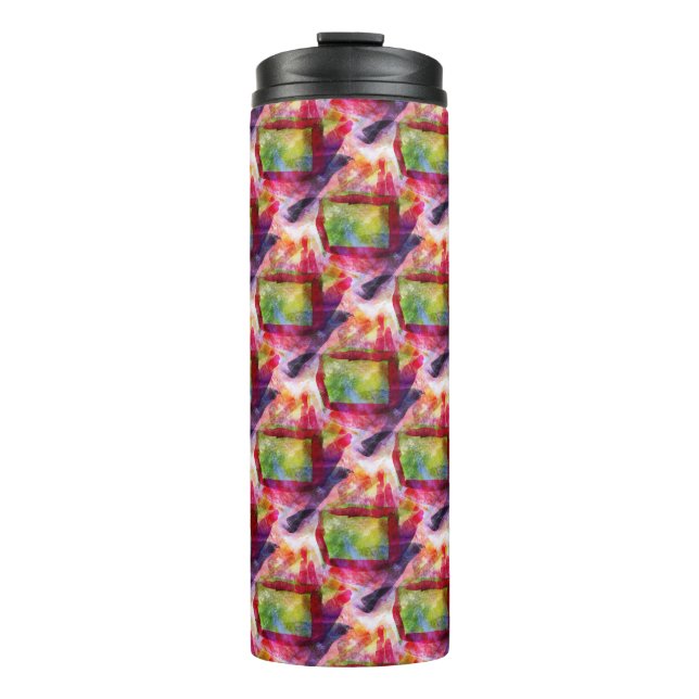 Termo Papel pintado verde, rojo abstracto (Anverso)