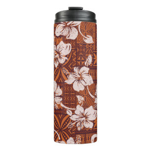 Termo Papel tapizado de flores de hibisco hawaiano de or