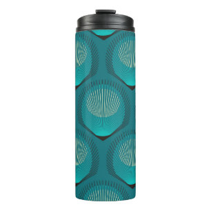 Termo Paquetes Peacock Estilizados Tile Azul