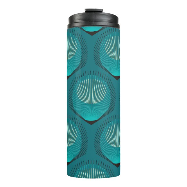 Termo Paquetes Peacock Estilizados Tile Azul (Anverso)