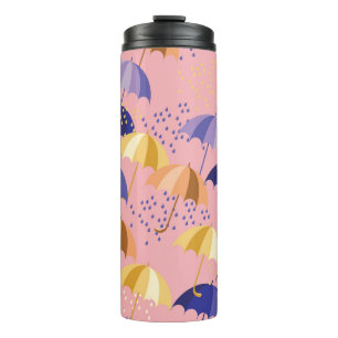 Termo Paraguas, gotas, motivos inmaculados.