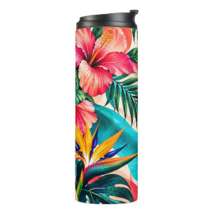 Termo Paraíso Botánico de Hibisco Tropical Arte