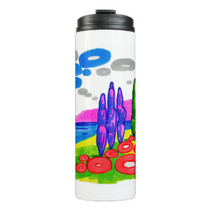 Termo Paraíso del Arte Pop – Paisaje Gráfico Audaz