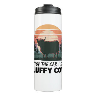 Termo Parar El Auto Ver Suns Fluffy Cow Highland Cow Far