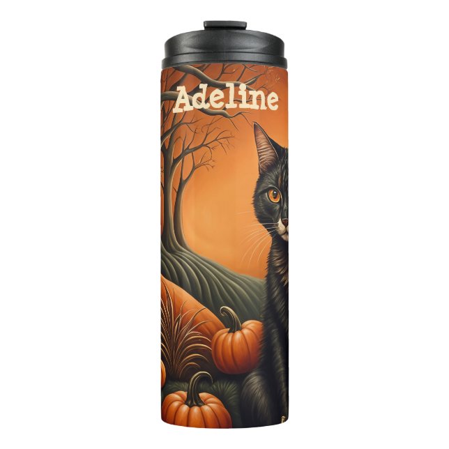 Termo Parche de calabaza de luz solar Halloween personal (Anverso)