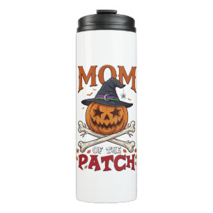 Termo Parche de mamá de calabaza de Halloween sombrero d
