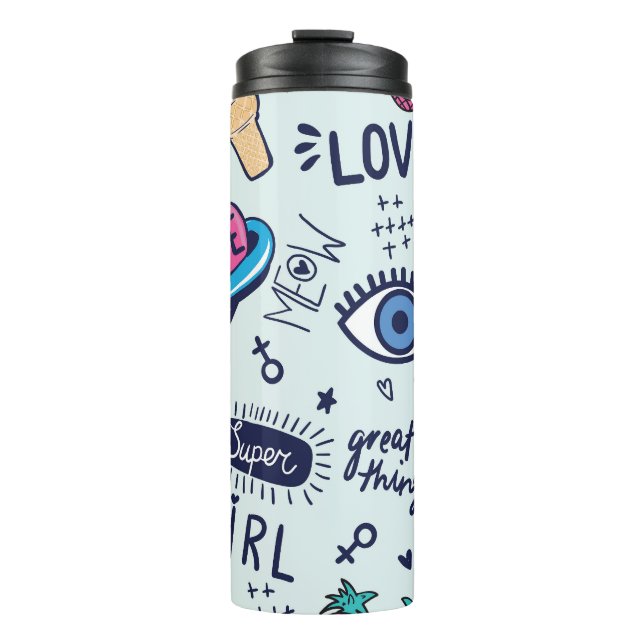 Termo Parche de Moda: Pegatinas de Pop Art. (Anverso)