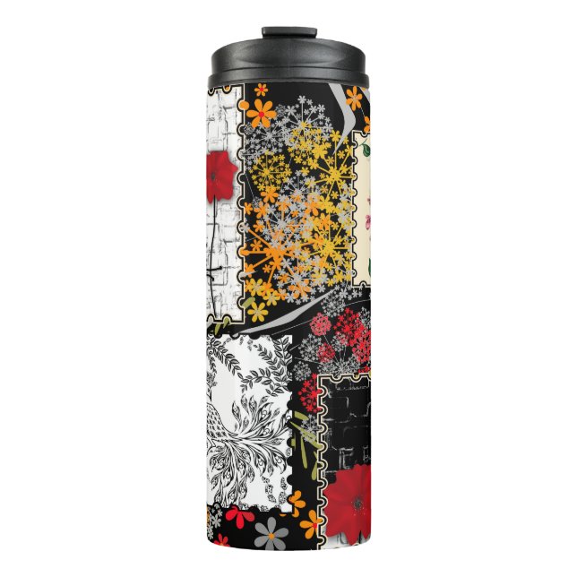 Termo Parches de tejido retro vintage sin inconvenientes (Anverso)