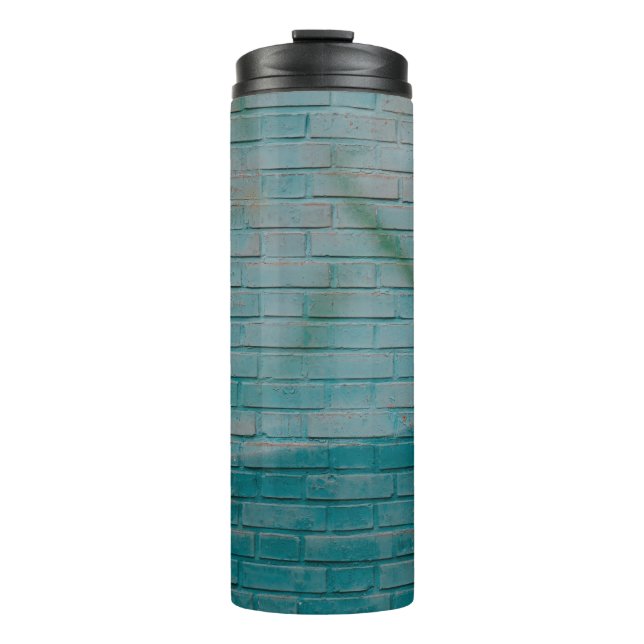 Termo Pared de ladrillo azul y blanco (Anverso)