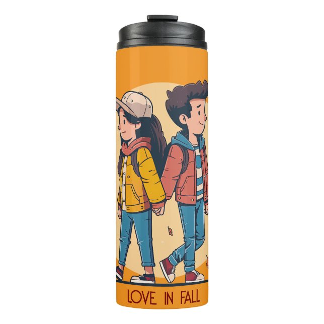 Termo Pareja de manos cogiendo la mano caminando juntos  (Anverso)