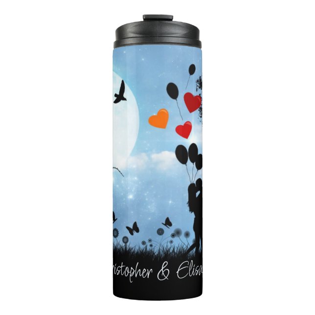 Termo Pareja Kissing Romantic Moonlight Personalizado (Anverso)