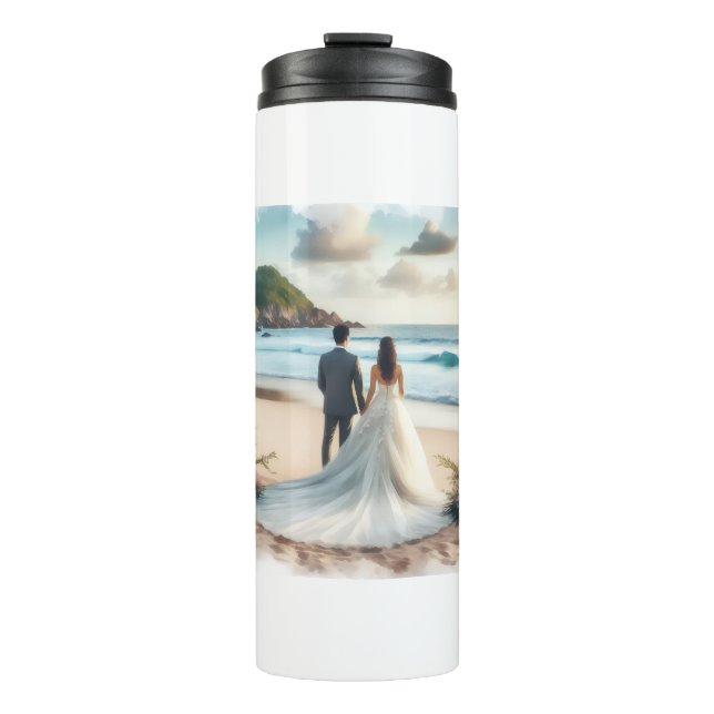 Termo Parejas de Playa de Boda (Anverso)
