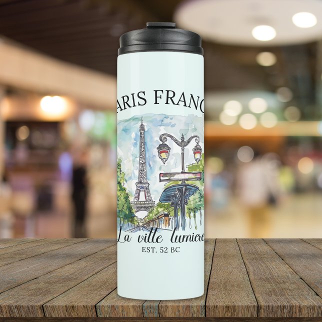 Termo Paris France Retro City View Art (Subido por el creador)