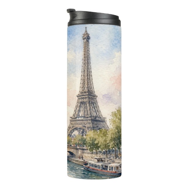 Termo París Francia Torre Eiffel río Sena  (Rotado hacia la derecha)