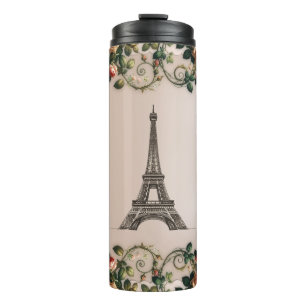 Termo Paris Rosa Vines Eiffel Torre Shabby Chic