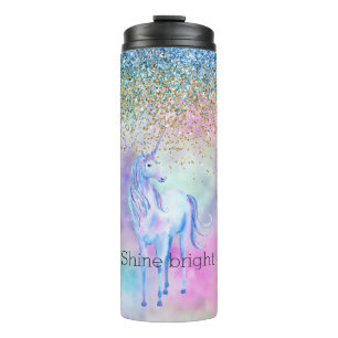 Termo Parking de unicornio morado de Purpurina Aqua Gold