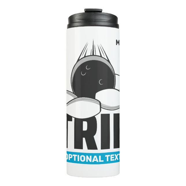 Termo Paro de bolos de texto y nombre personalizado (Anverso)