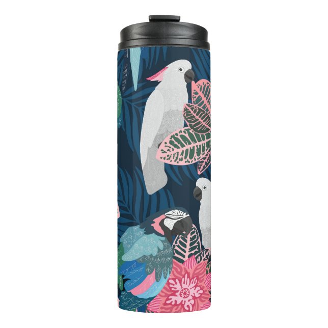 Termo Parrots Tropical: Patrón de infiltración (Anverso)