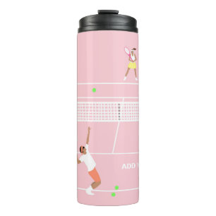 Termo Partido de tenis rosado del Pastel moderno
