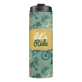 Termo Pasemos por el moderno patrón de bicicleta verde