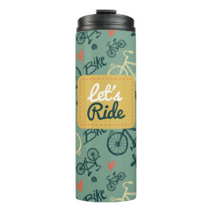 Termo Pasemos por el moderno patrón de bicicleta verde