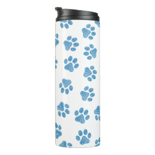 Termo Pasta de perro, garras de perro, patas azules
