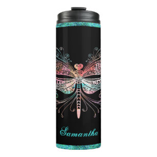 Termo Pastel Abstract Dragonfly Black