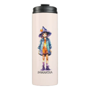 Termo Pastel Cute Witch Chica Halloween Estética
