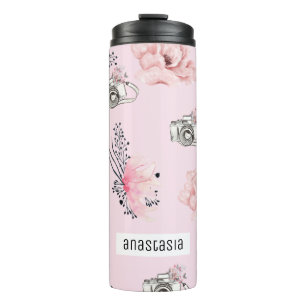 Termo Pastel Floral Rosa personalizado