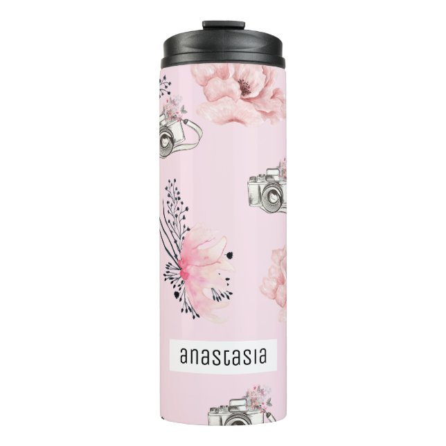 Termo Pastel Floral Rosa personalizado (Anverso)