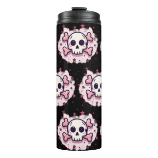 Termo Pastel Pink Skull and Crossbones