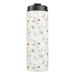 Termo Pastel Poppy Floral Garden Pattern