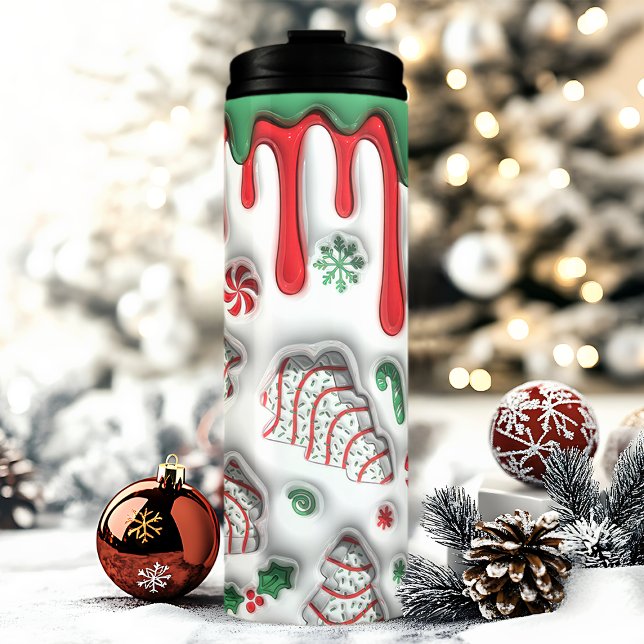 Termo Pasteles De Árboles De Navidad Rojos Y Verdes De 3 (Subido por el creador)
