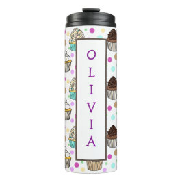 Termo Pasteles morados y rosados personalizados