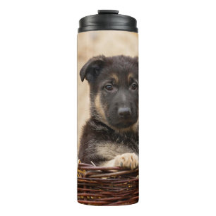 Termo Pastor alemán en cesta