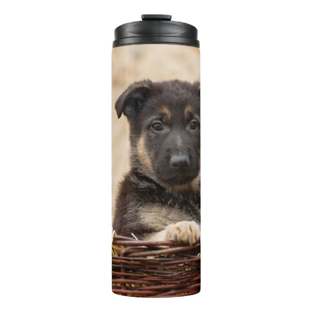 Termo Pastor alemán en cesta (Anverso)