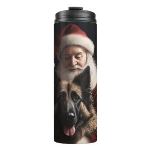 Termo Pastor Belga Santa Claus Navideño Festivo