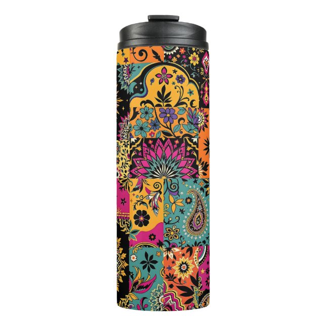 Termo Patchwork bohemias Mandala y Paisley Pattern (Anverso)