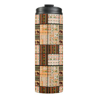 Termo Patchwork seamless african ornamental pattern text