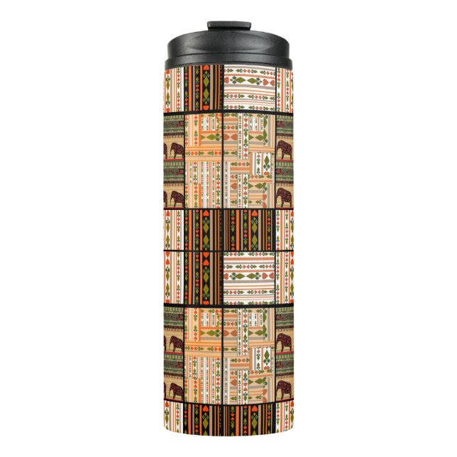 Termo Patchwork seamless african ornamental pattern text (Anverso)