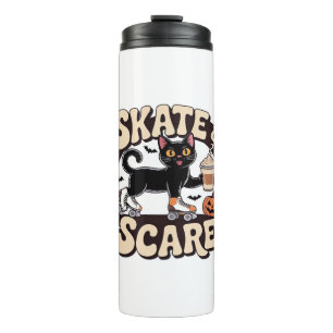 Termo Patinar y Asustar – Gato Negro Adorable en Patines