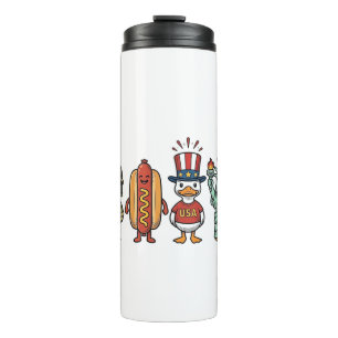 Termo Pato Patriótico y Camiseta de Vector Vintage de Ho