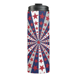 Termo Patriotic Sunburst: Obra de arte de la bandera est