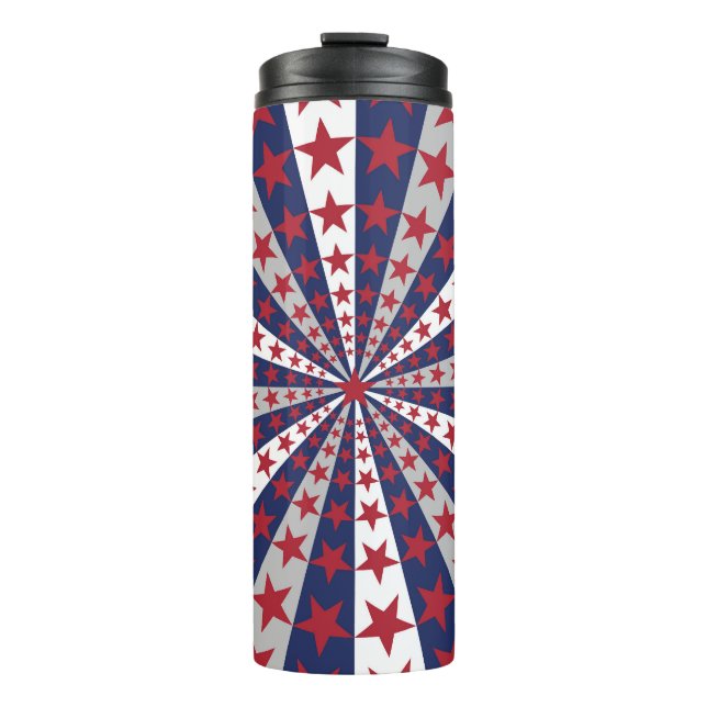 Termo Patriotic Sunburst: Obra de arte de la bandera est (Anverso)