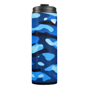 Termo Patrón abstracto del Camo Azul de moda