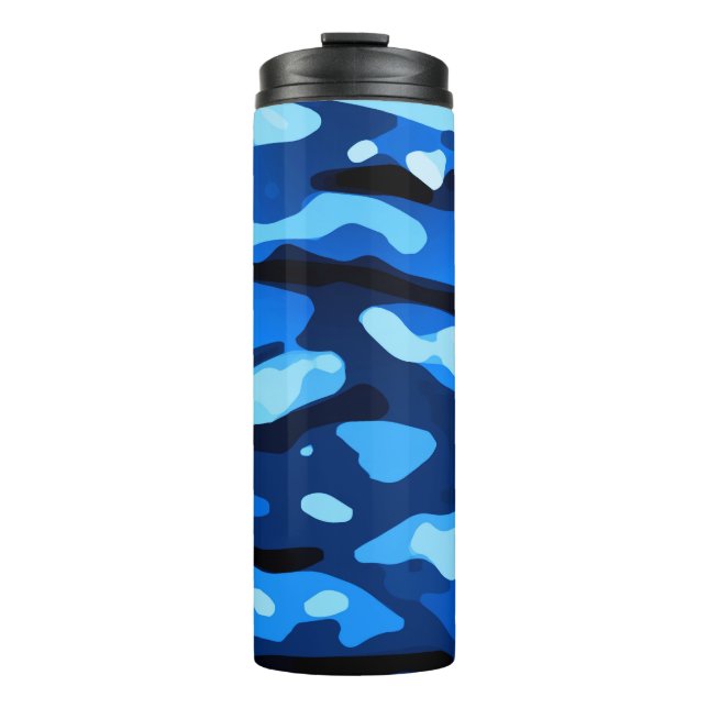 Termo Patrón abstracto del Camo Azul de moda (Anverso)