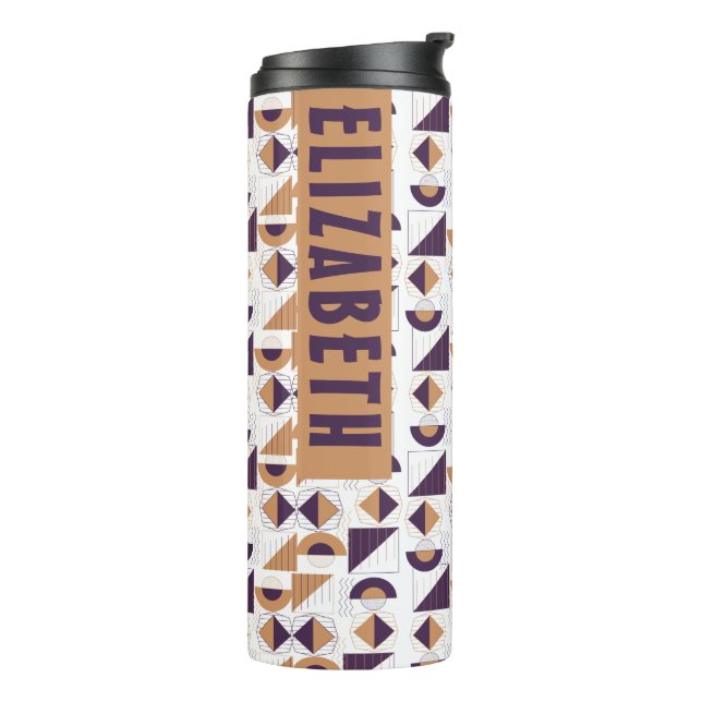 Termo Patrón abstracto estético púrpura y dorado (Rotado hacia la izquierda)