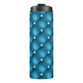 Termo Patrón acolchado de diamante azul medio de lujo